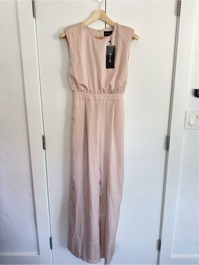 Sleeveless Wide-Leg Jumpsuit in Light Blush by Do+Be